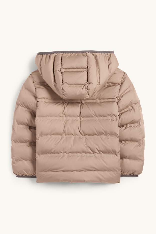 Enfants garçons - Doudoune avec capuche - finition déperlante - beige