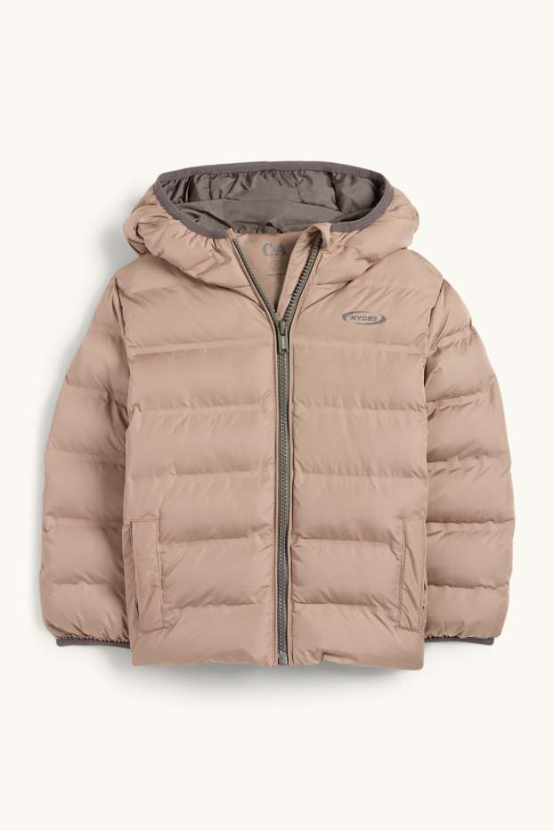 Enfants garçons - Doudoune avec capuche - finition déperlante - beige