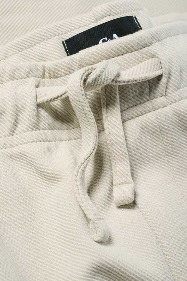 Men - Joggers - textured - light beige