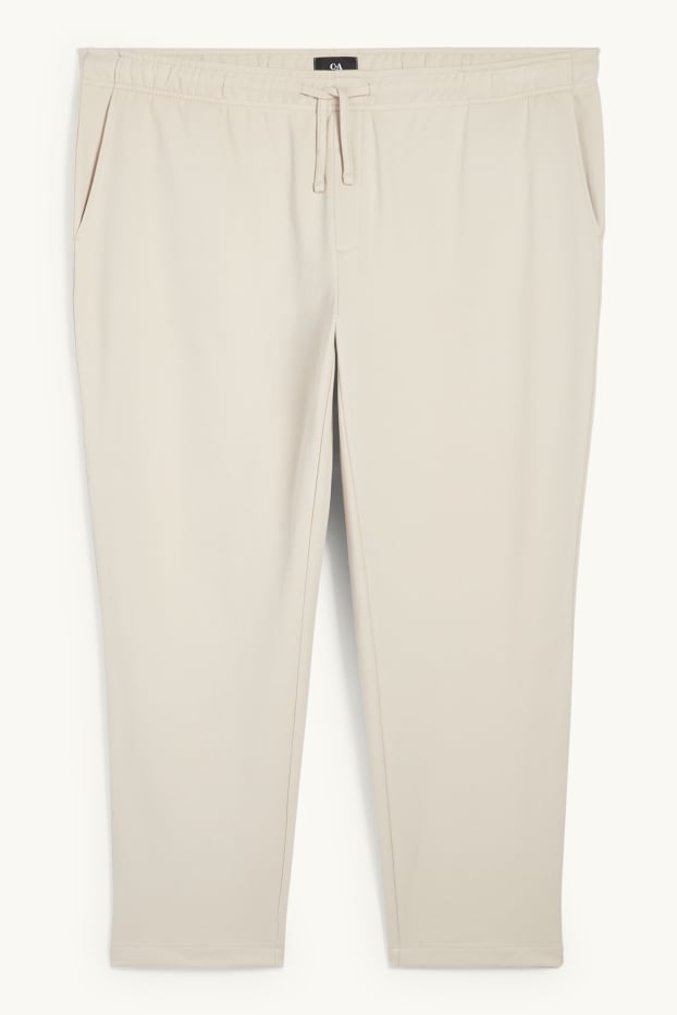 Men - Joggers - textured - light beige