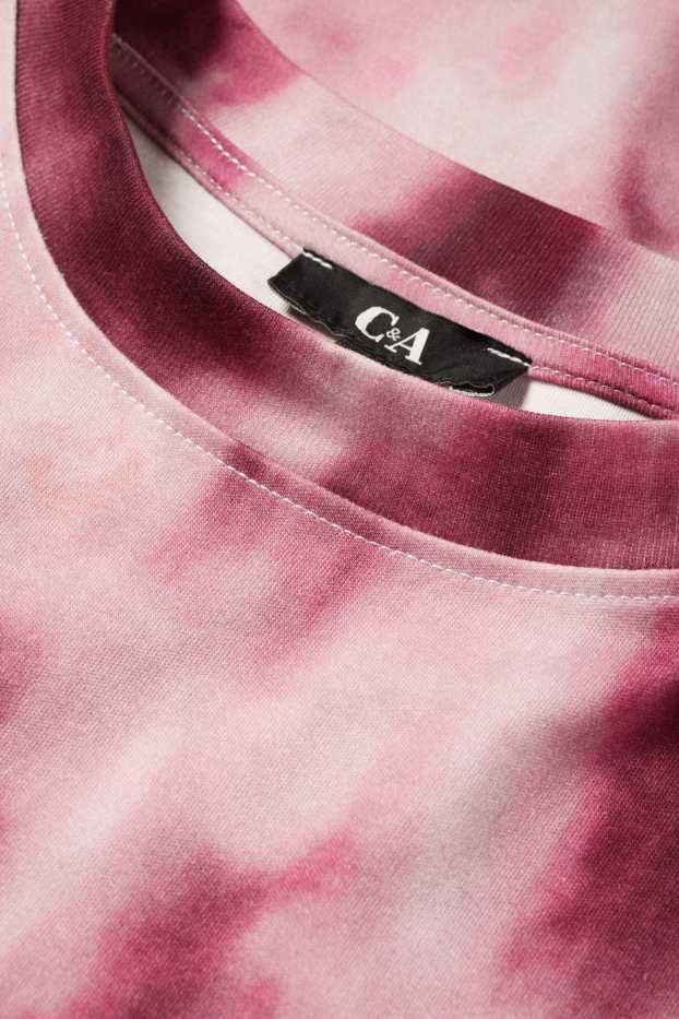 Damen - T-Shirt - Slim Fit - gemustert - pink / rosa