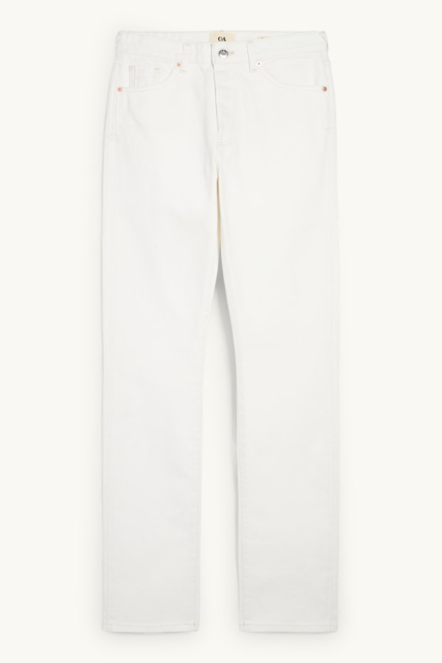 Damen - Vintage Straight Jeans - Mid Waist - LYCRA® - weiß