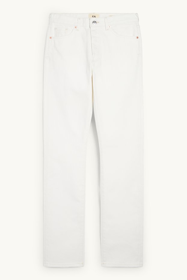 Damen - Vintage Straight Jeans - Mid Waist - LYCRA® - weiß