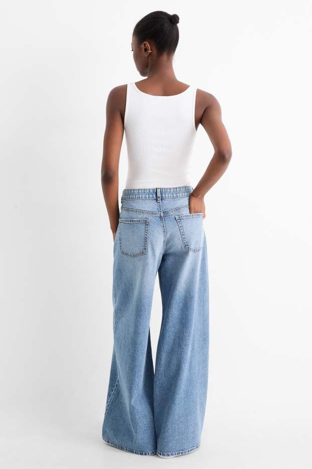 Femmes - Wide leg jean - low waist - jean bleu