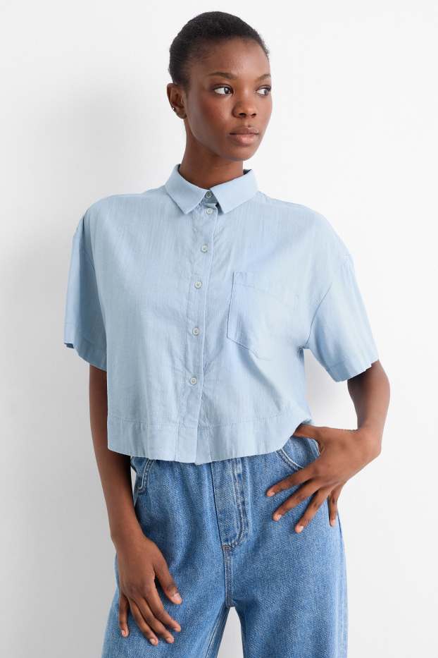 Dames - Blouse - lichtblauw