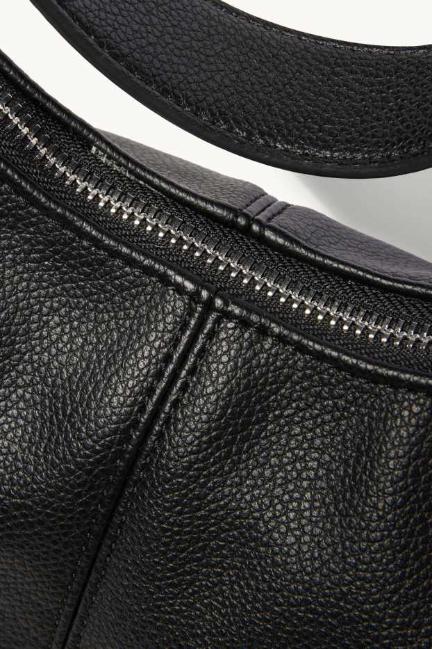 Damen - Schultertasche - Lederimitat - schwarz