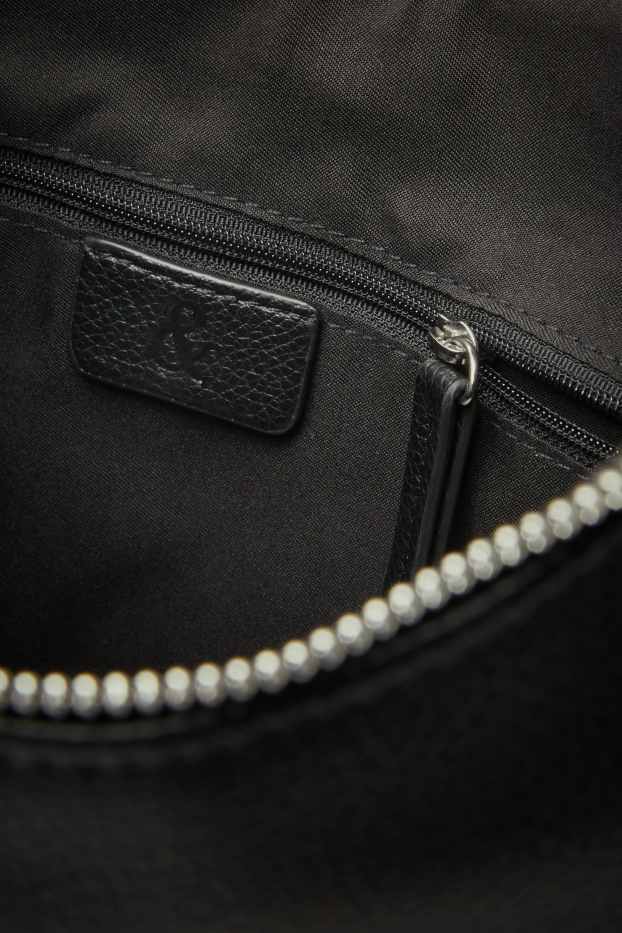 Damen - Schultertasche - Lederimitat - schwarz