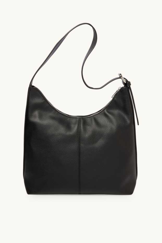 Damen - Schultertasche - Lederimitat - schwarz