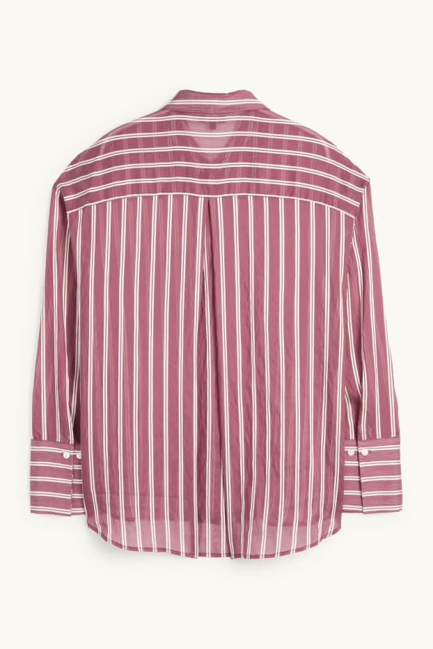 Femmes - Chemisier - à rayures - bordeaux