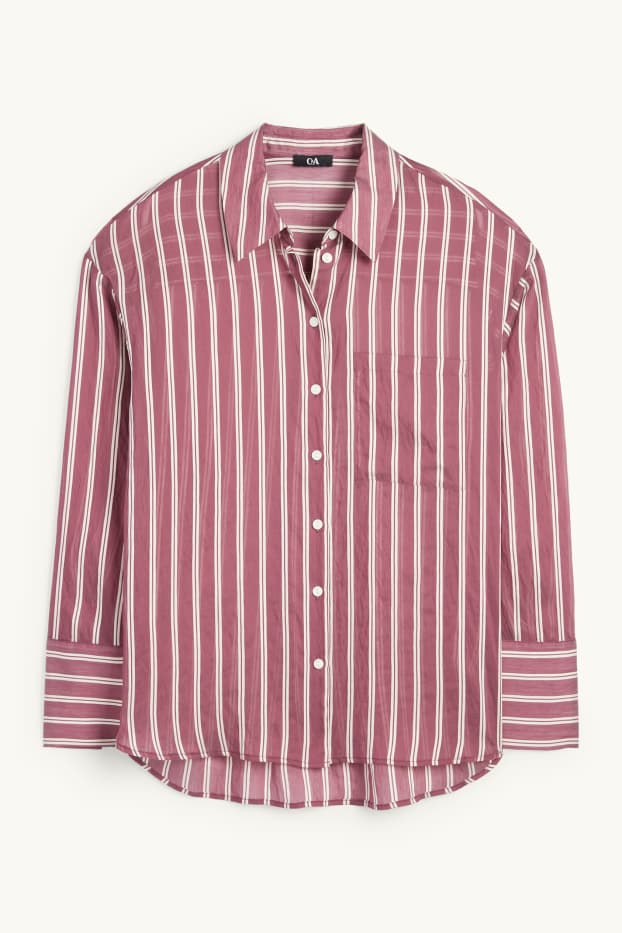 Femmes - Chemisier - à rayures - bordeaux