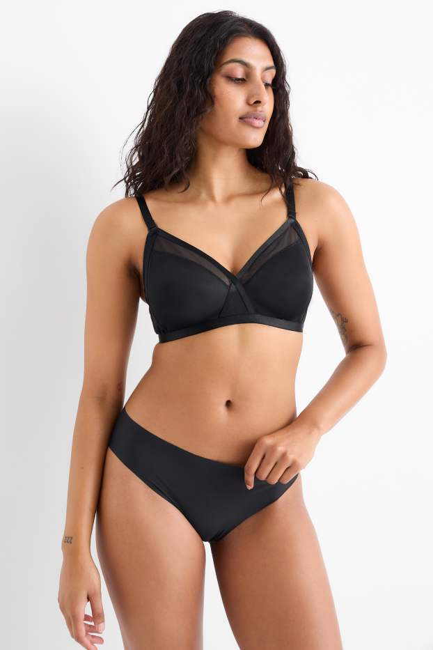 Damen - BH ohne Bügel - unwattiert - schwarz