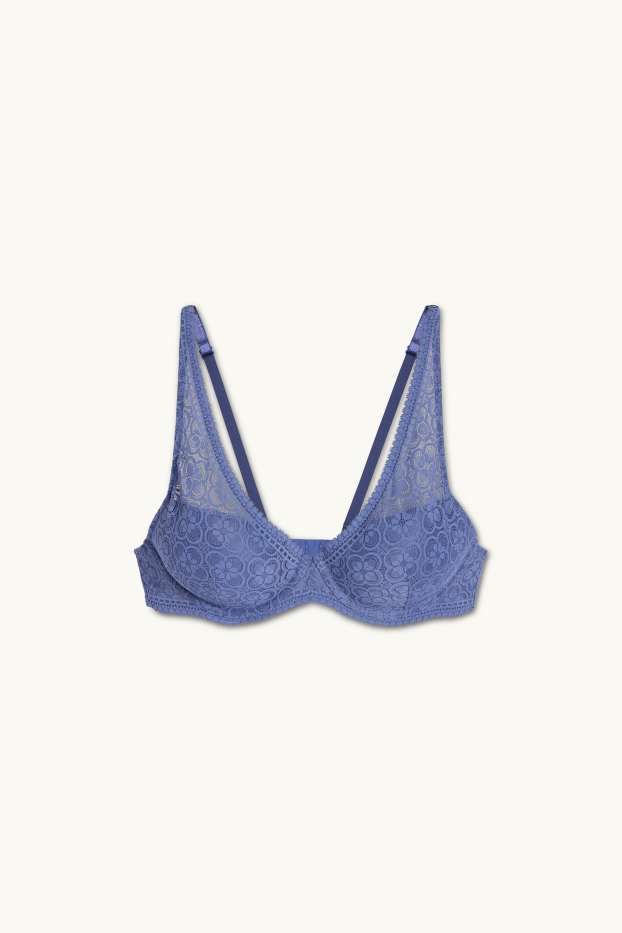 Femmes - Soutien-gorge avec armatures - PLUNGE - ampliforme - bleu