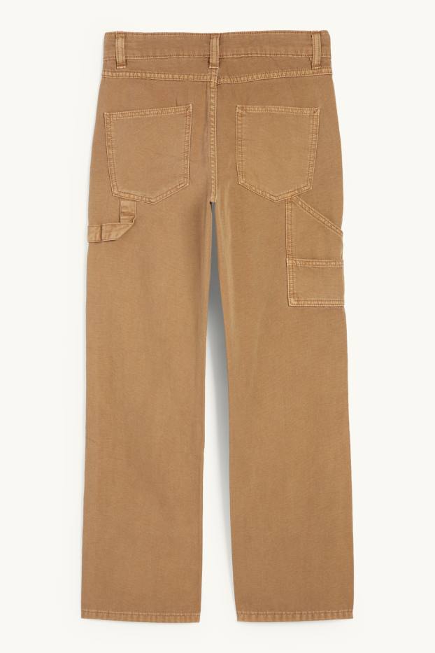 Kinder Buben - Stoffhose - hellbraun