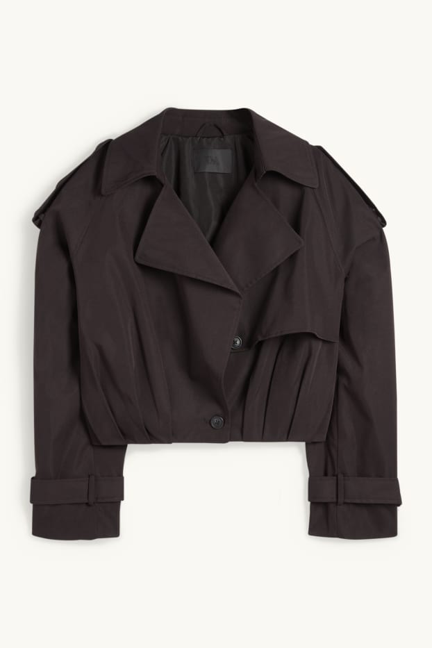 Dámské - Krátký trenčkot - černá