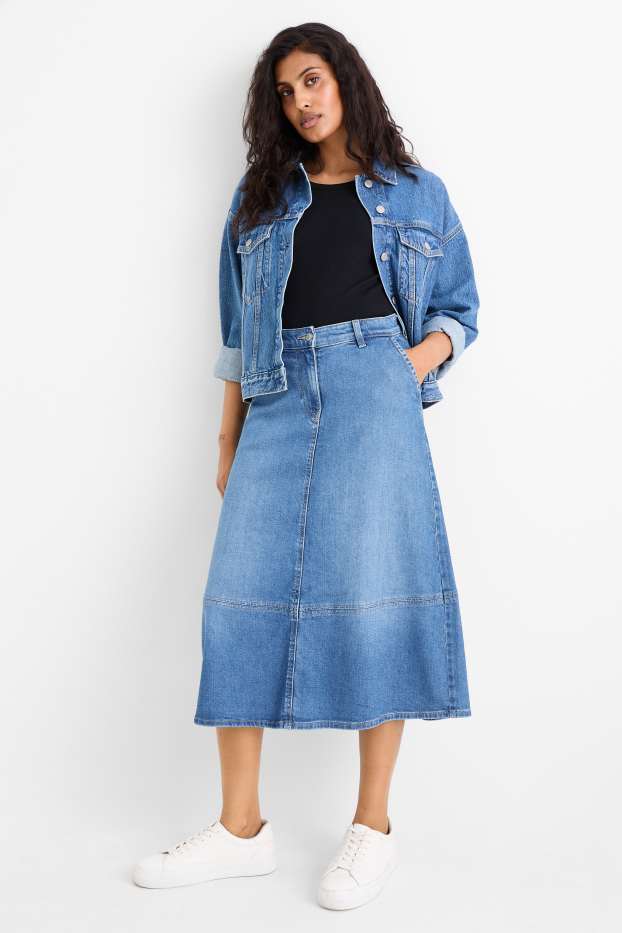 Damen - Jeansrock - helljeansblau