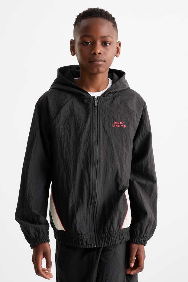 Enfants garçons - Veste de sport à capuche - noir
