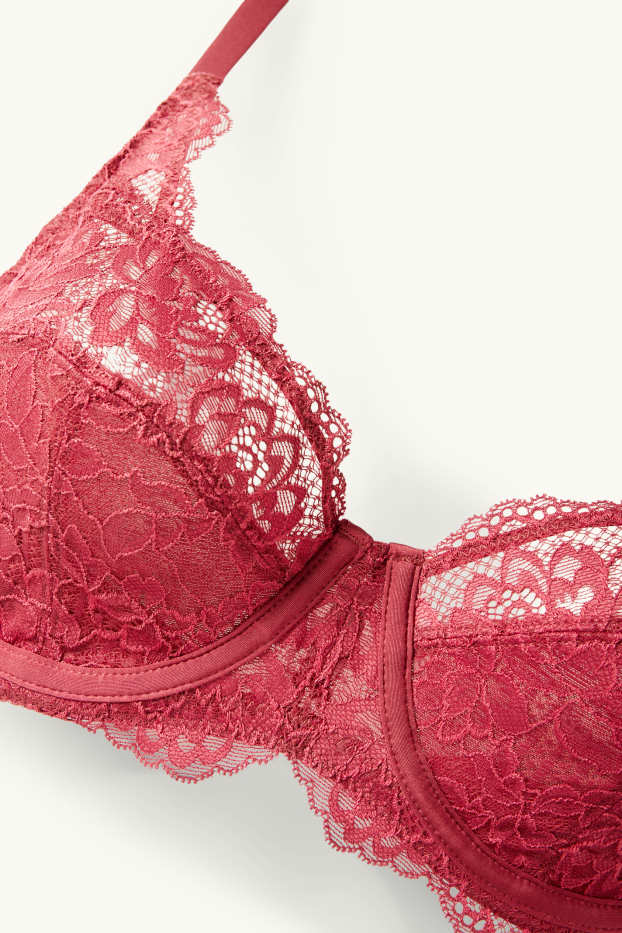 Dámské - Podprsenka s kosticemi - tmavočervená