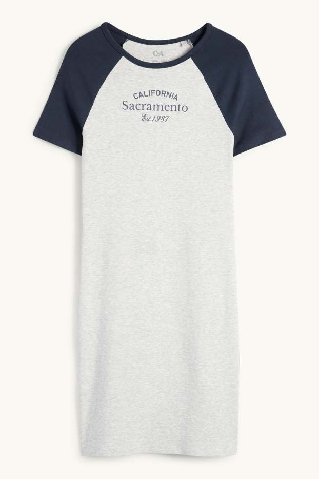 Kinder Mädchen - T-Shirt-Kleid - hellgrau-melange