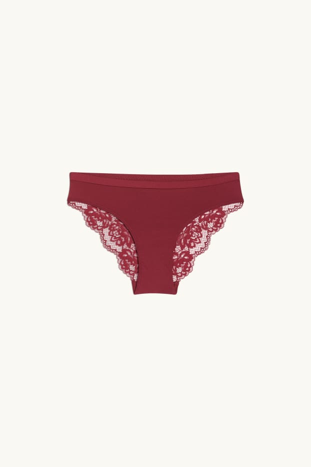 Donna - Slip - rosso scuro