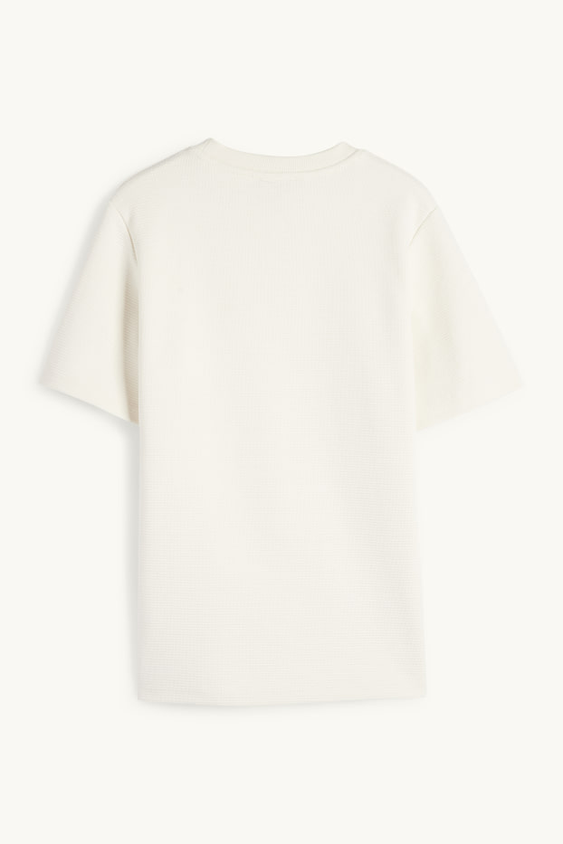 Children Boys - Short sleeve T-shirt - textured - cremewhite
