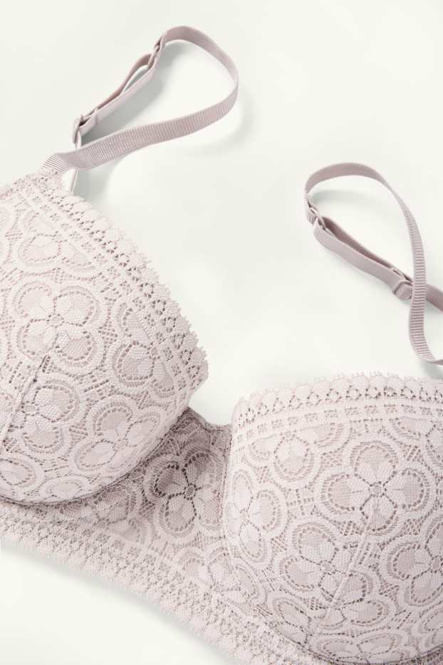 Damen - BH mit Bügel - DEMI - wattiert - taupe