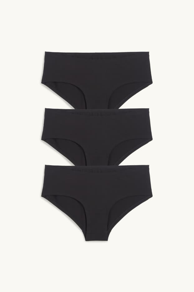 Femei - Multipack 3 perechi - chiloți hipster - negru