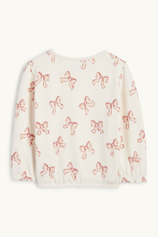 Bébés filles - Nœuds - sweat bébé - blanc crème