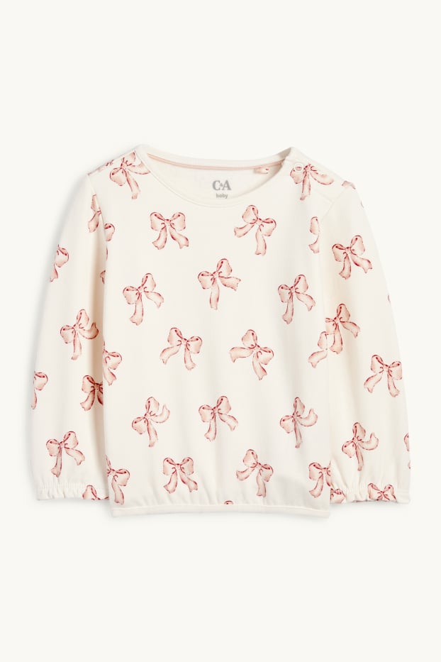 Bébés filles - Nœuds - sweat bébé - blanc crème
