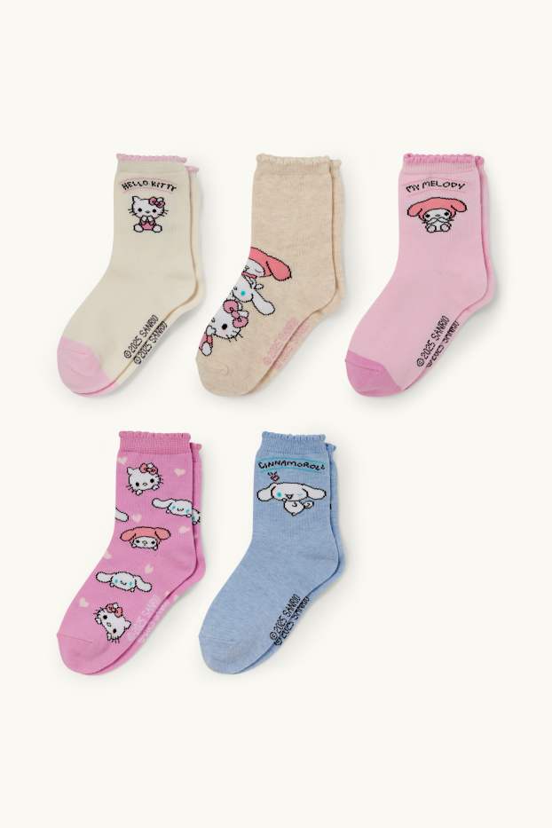 Kinder Mädchen - Multipack 5er - Hello Kitty and Friends - Socken mit Motiv - pink