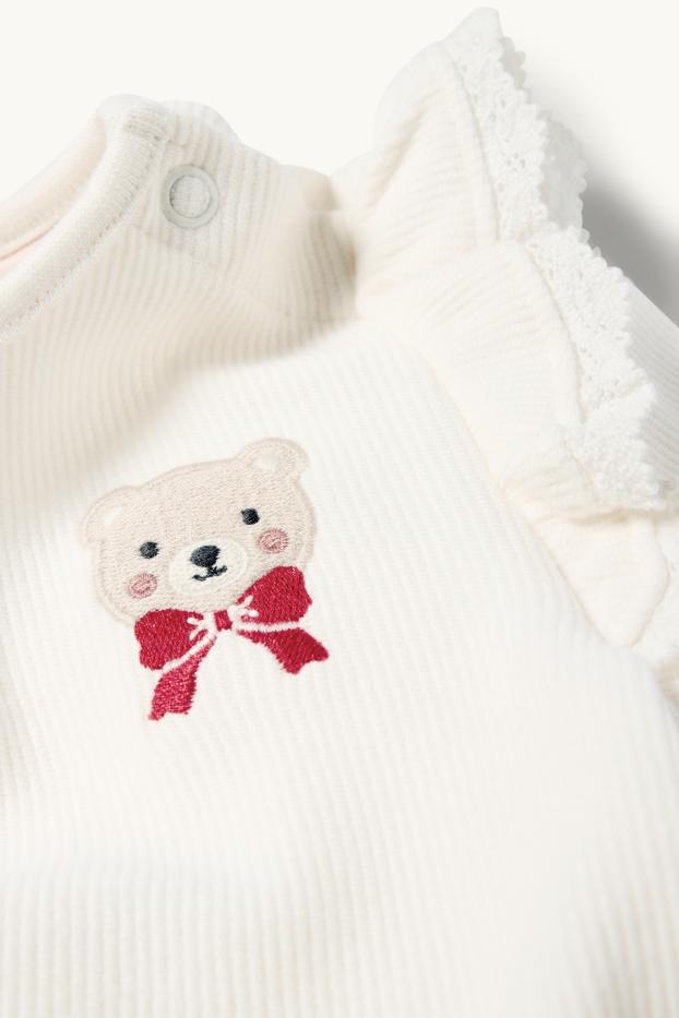 Nadó nena - Ossets - dessuadora per a nadó - acanalada - blanc trencat