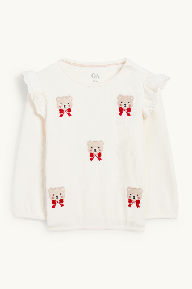 Nadó nena - Ossets - dessuadora per a nadó - acanalada - blanc trencat