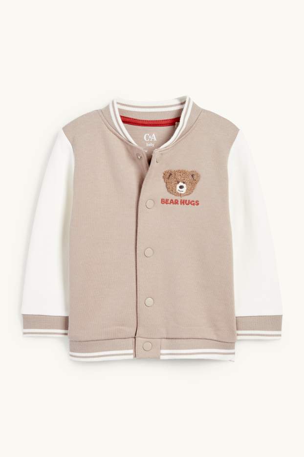 Bébés garçons - Oursons - veste style campus pour bébé - beige