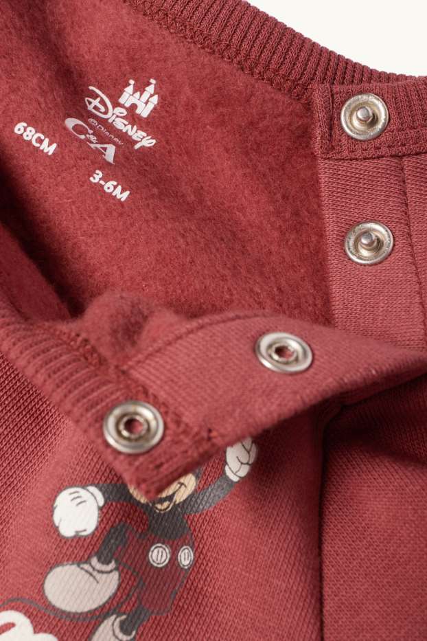 Bébés garçons - Mickey Mouse - sweat bébé - rouge foncé