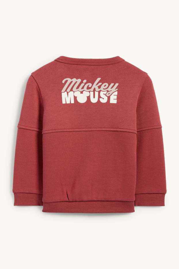 Bébés garçons - Mickey Mouse - sweat bébé - rouge foncé