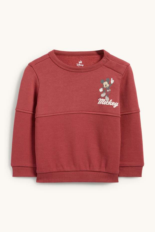 Bébés garçons - Mickey Mouse - sweat bébé - rouge foncé