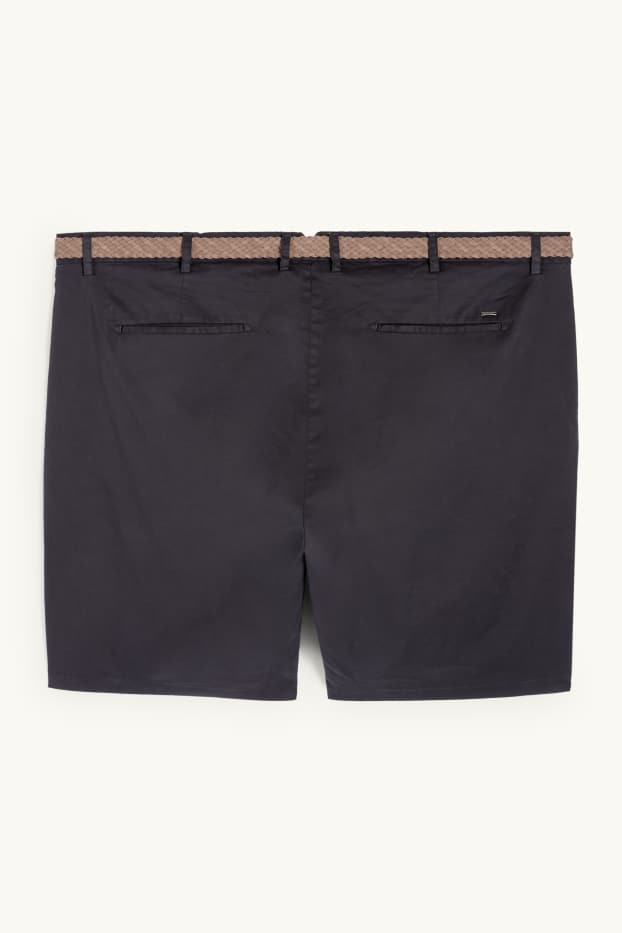Men - Shorts with belt - black