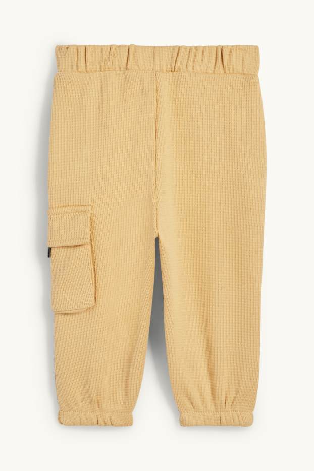 Nadó nen - Pantalons de xandall cargo per a nadó - texturats - groc