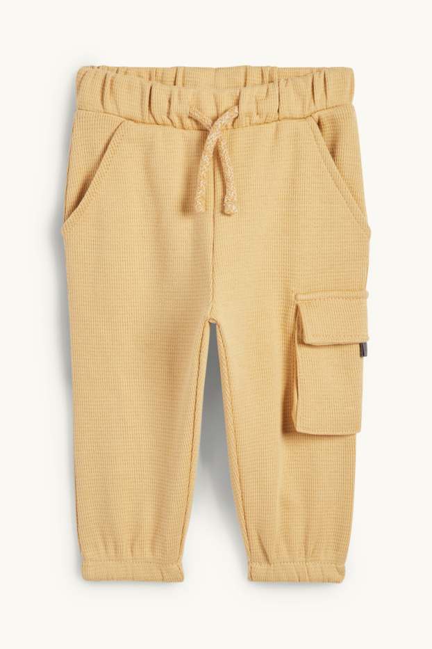 Nadó nen - Pantalons de xandall cargo per a nadó - texturats - groc
