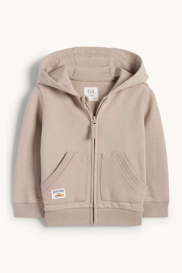 Niemowlęta chłopcy - New York - bluza niemowlęca z kapturem - beżowy