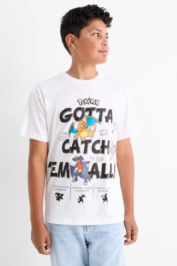Children Boys - Pokémon - short sleeve T-shirt - white