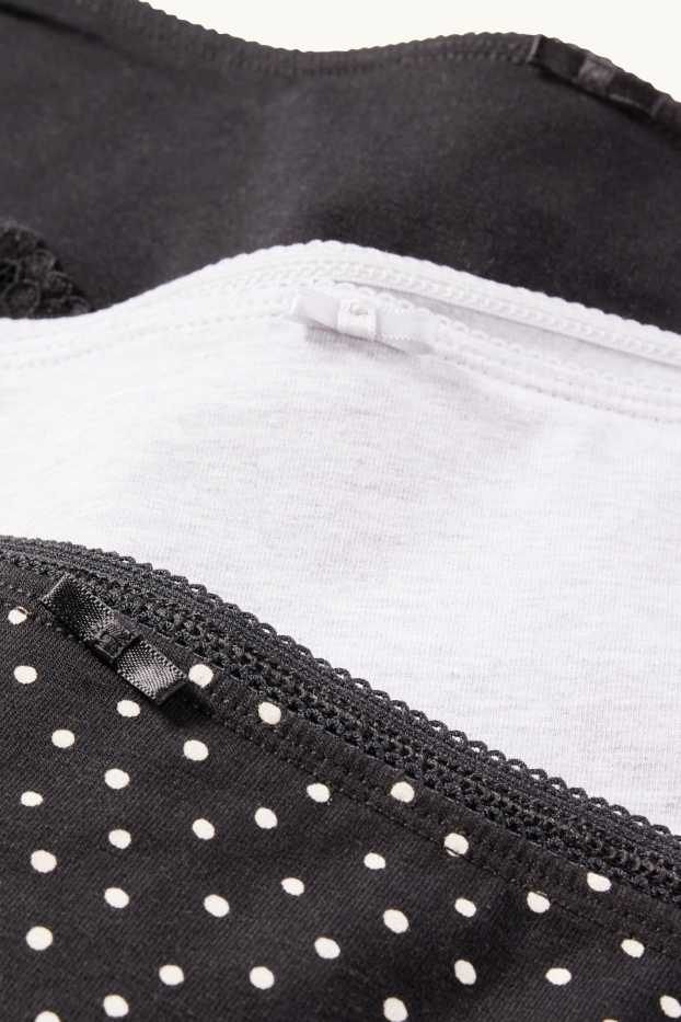 Dames - Set van 3 - hipster - grijs / zwart