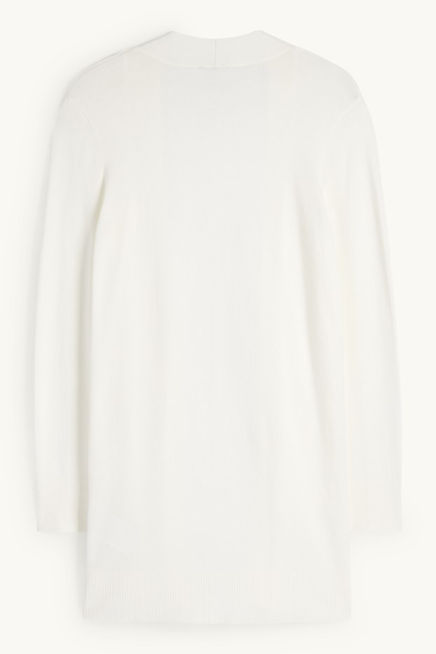 Femmes - Long gilet en maille - blanc