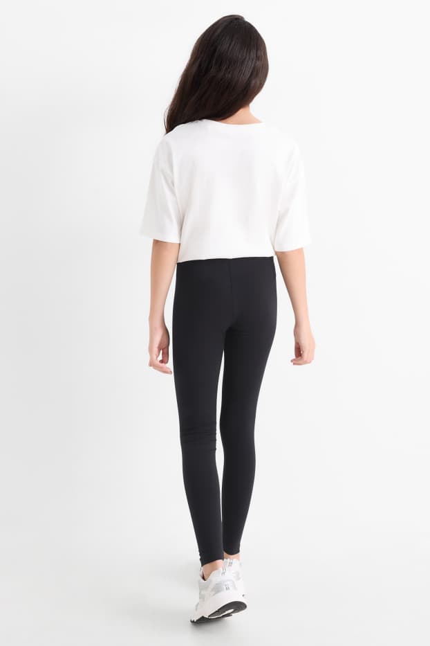 Děti - dívky - Multipack 3 ks - legíny - černá