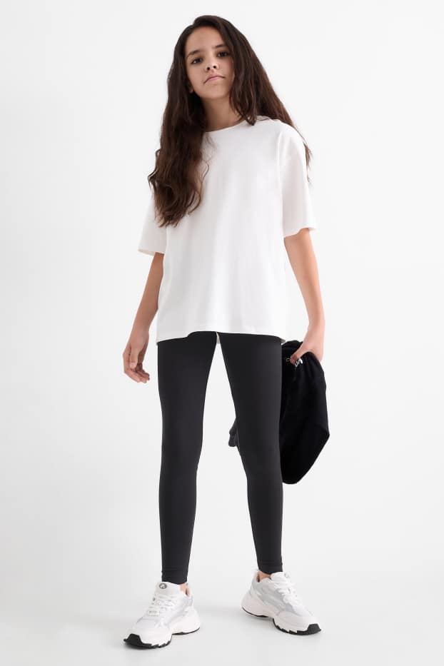 Děti - dívky - Multipack 3 ks - legíny - černá