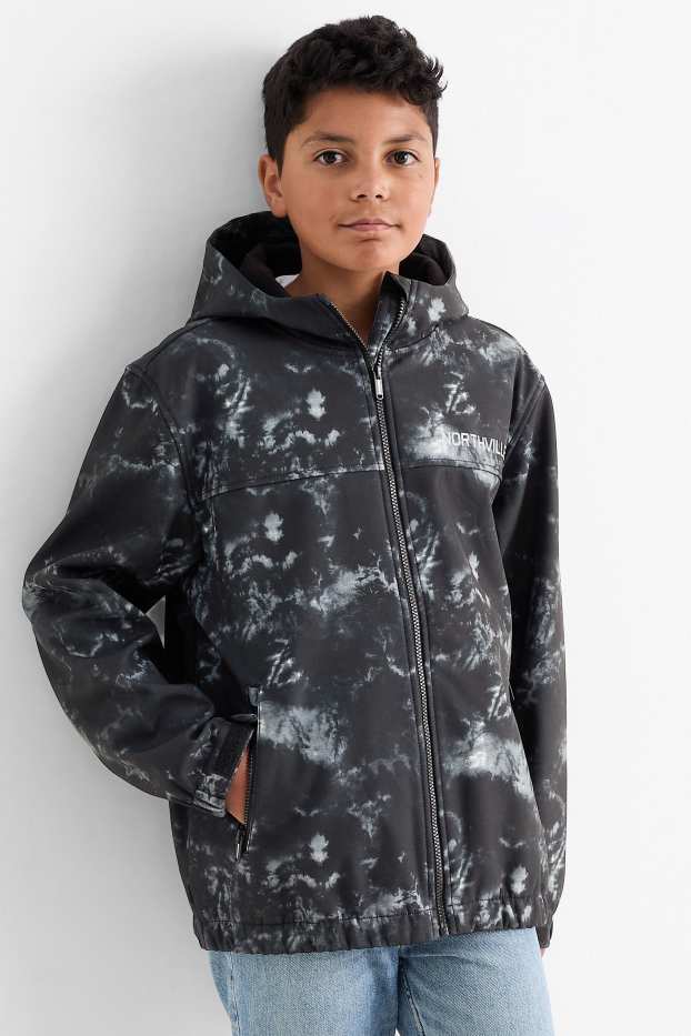 Nen - Jaqueta softshell amb caputxa - impermeable - estampada - antracita