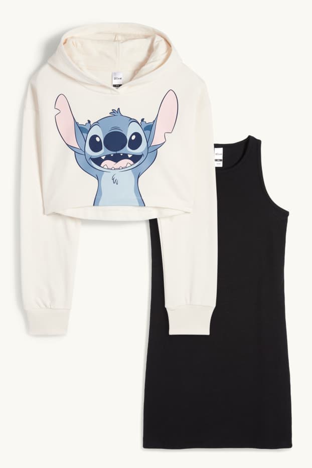 Children Girls - Lilo & Stitch - set - hoodie and dress - 2 piece - cremewhite