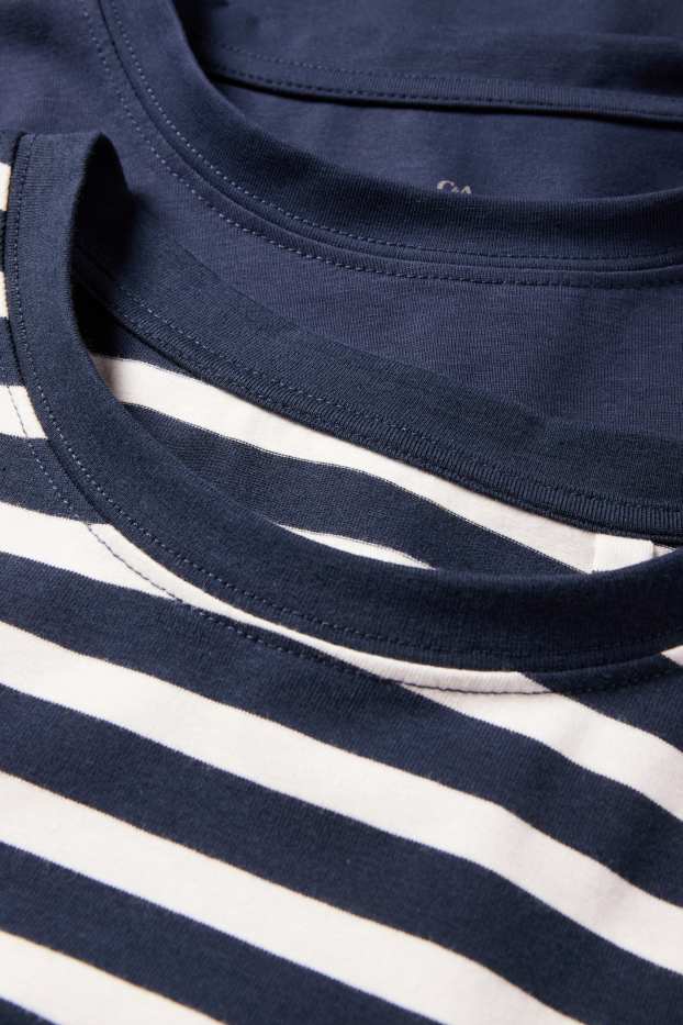 Femmes - Lot de 2 - hauts à manches longues - bleu foncé