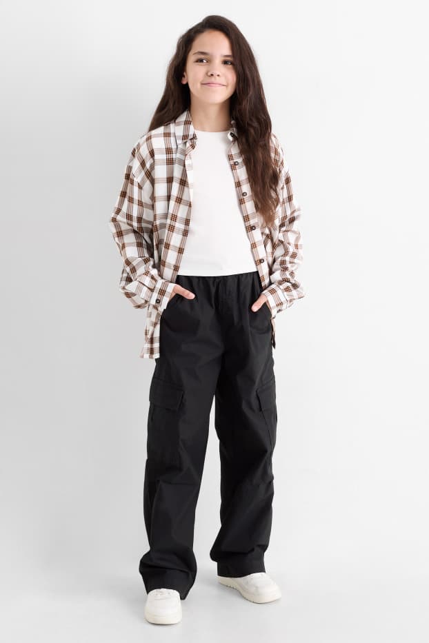 Children Girls - Cargo trousers - black