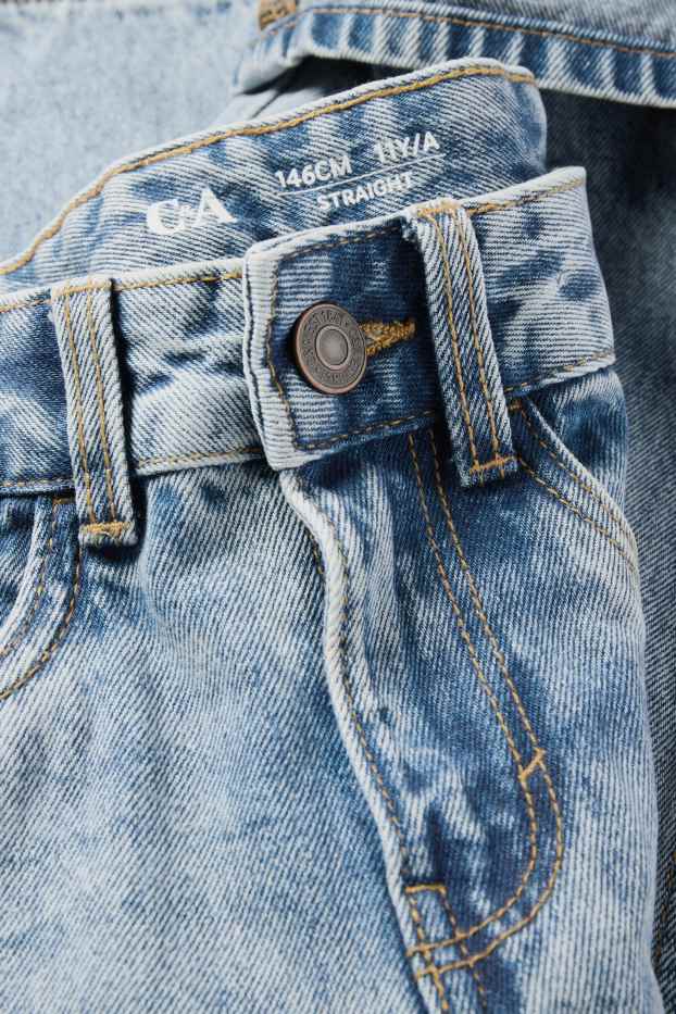 Kinderen: jongens - Straight jeans - extra smalle tailleband - jeanslichtblauw