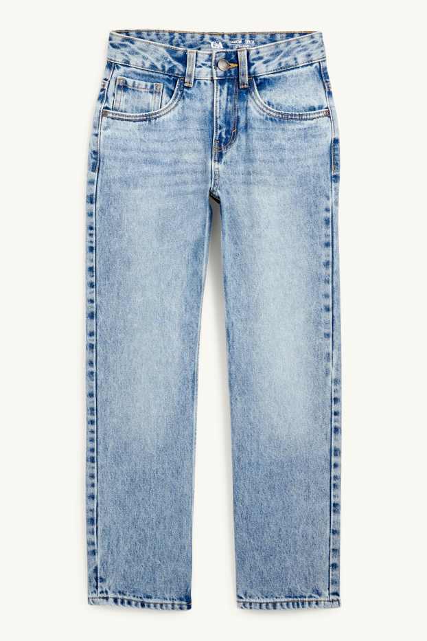 Kinderen: jongens - Straight jeans - extra smalle tailleband - jeanslichtblauw